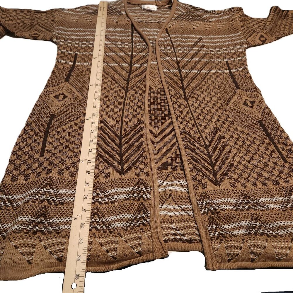 Simply Emma duster Women's 1X cardigan Open-front sweater 1X Tan Fall Winter